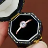 Anillo de burbuja de Plata de Ley 925 de alta calidad, anillo de diamantes de Mozambique de oro rosa galvanizado de 18 quilates para mujer minoritaria
