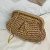 Evening Bags Summer Designer Shoulder Bag Warm Party Straw Weaving Purse Women Pillow Dumpling Cross Body 2023 Winter Pouch Cloud 230831