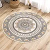 Tapis Boho Tapis rond en lin de coton Tapis de sol antidérapant Tapis Mandala pour salon Chambre Tapis bohème Tapis en macramé HKD230829