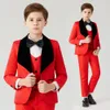 Suits Boy Formal Suit for Costume Boys 'White Jacquard Suit Flower Boys Kids Wedding Tuxedo 230830