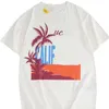 Camisetas para hombres Diseñador 23 Nuevo Cocotero Vista al mar Impresión Algodón puro Cuello redondo Manga corta Alto Peso Casual Suelta y camiseta para mujer UFMX