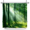 Tende da doccia Paesaggio naturale Foresta Tenda da doccia Alberi tropicali Bagno Tenda impermeabile Stampa 3D Scenario Tenda divisoria con R230831