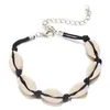 Tobilleras Bohemian Sea Shell Tobillera para mujeres Niñas Negro Cadenas de cuerda hechas a mano Cadenas de cuerda de playa de verano Pulsera de tobillo en la pierna Hombres Boho Jewelr Dhhmm