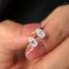 Stud Oorbellen 18K Goud Voor Dames Mode Kleine Perzik Diamant Eenvoudige Geometrie Hart Vrouwelijke 2023 Trend Sieraden