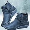 Stövlar Autumn and Winter Shoes Boots Fat British Wind Retro Boots Högkvalitativa PU Vattentäta varma kvinnors tossor Mujer Botas 358 230830