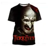 T-shirts voor heren Hot Sale Nieuwe Terriifier 3D-printen T-shirt Horrorfilm Ronde hals Korte mouw Clown Mode Unisex Casual Tops T230831