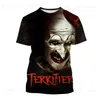 Camisetas para hombres Venta caliente Nuevo Terrifier Impresión 3D Camiseta Película de terror Cuello redondo Manga corta Payaso Moda Unisex Casual Tops T230831