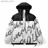 Men's Down Parkas Men Winter Paisley Duck Down Jacket Soft Feather Warm Coat Lettermen Print Parka Q230831