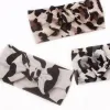 Novo bebê leopardo impressão bandana acessórios de cabelo crianças borda larga traceless bowknot headbands crianças faixa de cabelo