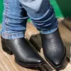 Boots Black Men Boots Zipper Brown Ankle Boots Business Handmade Western Boots Size 38-46 Mens Boots 230831