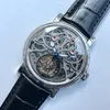 Мужские часы TW Montre DE Luxe, турбийон, ручное механическое движение, стальной корпус, полый дизайн, роскошные часы, наручные часы, водонепроницаемые