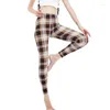 Women's Leggings Sexy Pants Gym Sport Women Tights Plaid Printed For Fitness Jeggings Elastic Push Up Trousers