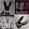 Maski imprezowe Carnival El Wiru Bunny Masque Masquerade Led Night Club Rabbit Masques Carnival Birthday Borday Face Mask T9i002437
