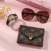 Wristwatches 3pcs/set Women's Watch Gift Set Fashion Wallet Glasses Quartz Ladies Female Clock Box For Women Drop