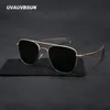 Mode zonnebrillen frames uvauvbsun vintage dubbele straal metalen frame zonnebril voor mannen luxe gepolariseerd licht ovaal piloot zonneglas de sol 230830