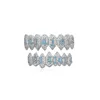 Micro Paved Blue Zircon Stefs Grills رقم 1414 أسنان ثمانية أسنان فانغ مجموعة هالوين مصاصي الدماء