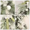 Decoratieve bloemen kunstmatige kerst traan swag met bessenbloem en balornamenten voor voordeur binnen buiten huis kerstdecor