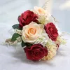 Roses décoratives avec nœud papillon en ruban, Bouquet de mariage artificiel réaliste et durable, réutilisable et durable