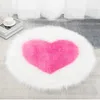 Tapis en forme de coeur tapis rond moelleux pour tapis de sol de salon tapis de laine moelleux enfants chambre tapis de fourrure décoratifs HKD230829