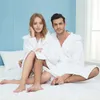 Vêtements de nuit pour femmes, hommes et hiver, peignoir blanc, pur coton, serviette épaisse, tissu éponge, pyjama à capuche pour couple, peignoirs