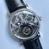 TW Montre DE Luxe mens watches Tourbillon manual mechanical movement steel case Hollow layout design luxury watch wristwatches waterproof