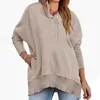 Kvinnors tröjor Fashion Solid Color Simple Button V Neck Top Handkuft Topps 4x Camisole Bluss Workout