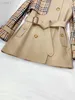 Women's Trench Coats Designer Spring New Fashion Street Style British Plaid Cut Panel Waterproof Windbreaker Coat 6KD9