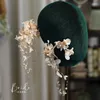 Haarspangen Braut Kleine Blume Beige Haarnadel Chinesische Hochzeit Seitendekoration Zubehör für Frauen