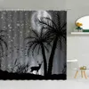 Shower Curtains Space Scenery Shower Curtain Earth Moon Planet Night Starry Sky Landscape Bathroom Decor Bath Waterproof Fabric Curtains R230831