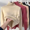 Kvinnors tröjor Turtle Neck Fleece tröja Kvinnor Vinter varma Elegant tjocka varma kvinnliga stickade tröjor Löst grundläggande stickkläder Jumper Dropshipping HKD230831