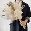 装飾的な花自由hoho酒乾燥パンパスグラスウェディングブライドブーケハンドホールドフラワーデコレーションホリデーパーティーサプライブライドメイド装飾