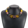 Necklace Earrings Set Women Fashion Jewellery Colour Blocking Jelly Boho Geometric