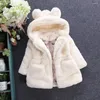 Down Jas 2023 Winter Baby Meisjes Kleding Nepbont Fleece Show Jas Warm Snowsuit 2-8Y Capuchon Kinderen Bovenkleding