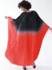 Casual Kleider TIANEPEI Plissee Gradienten Kleid Frauen 2023 Frühling Original Designer Lose Plus Größe Batwing Ärmeln