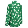 Chemisiers pour femmes motif trèfle chemisier à manches longues St Patricks Day Vintage femmes chemises surdimensionnées décontractées Design haut cadeau d'anniversaire