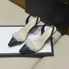 Kleidschuhe Fee Stil Transparente High Heel Sandalen Weiblicher Sommer Koreanische Fliege Spitz Dünn