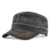 Bérets VOBOOM Denim Army Cap Hommes Lavé Coton Seau Chapeau Automne Casque Plat Top Réglable ed Visière Chapeaux 164 230830