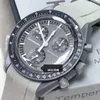 Bioceramiczna planeta księżyca męskie zegarki pełne funkcja chronograf quarz misja do rtęci 42 mm krzemionka luksusowe zegarek limitowany edycja Master zegarek