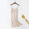 Kvinnors sömnkläder mullbärsilk stickad nattklänning modeklänning sommar kjol spets mjukt cool justerbar