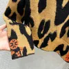 Kvinnors stickor kvinnor märke kashmir mohair stickad leopard blommig tryck cardigan lyxkläder