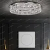 Lampadari moderni da soggiorno rotondo quadrato rettangolo cromato lampade a sospensione lampadario a soffitto in cristallo per camera da letto230D