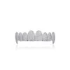 Micro Paved Zircon Hip Hop Braces Vampire Teeth Grillz Fangs Halloween Jewelry Gift