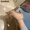 Dress Shoes Aneikeh Spring/Autumn 2024 Women's Shoes Fashion Butterfly-Knot Narrow Band Bling Patchwork Cross-Tied Crystal Pointed Toe Pumps 230830