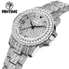 Нарученные часы Pintime Quartz Watch for Men Luxury Full Diamd