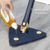 Mops Triangle Scueeze Mop 360 Телескопический вращающийся регулируемый пола впитывает влажный и сухой для очистки стенки плитки в ванне 230830