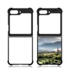 Blank 2D Sublimation TPU + PC phone Cases For Sasmung Galaxy Z flip 3/4/5 with Aluminum Inserts anti slip edge