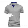 Polos męski 2023Men Summer Solid Color Casual Fashion Polo Shirt Męska Trend Sports T-shirt krótkie rękawowe top w magazynie T230831