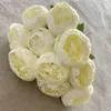 Decorative Flowers Flower Arrangement 10 Heads Peonies Home Decoration Round Handmade Artificial Floral Art El