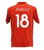 2023 2024 North Macedonia Soccer Jerseys Elmas Alyski Pandev Trajkovski Jahovic Ristovski Musliu 2023 2024ナショナルチームホームアウェイ3番目のメンキットフットボールシャツT 6546