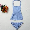 MISSKY Women Sex House Maid Outfit Set Backless Grid Apron and Lace Panties Underpants Flirt Role Play Sexy Lingerie238f